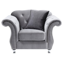 Frostine 3-piece Upholstered Tufted Sofa Set Silver - 551161-S3