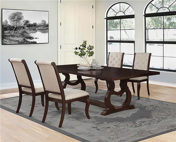 Brockway Rectangular Trestle Dining Set - 110311-S5
