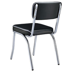 Retro Open Back Side Chairs Black and Chrome (Set of 2) - 2066