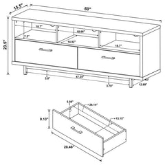 Casey 2-drawer Engineered Wood 60" TV Stand White - 701972