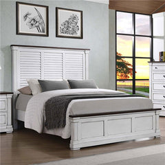 Hillcrest Wood Eastern King Panel Bed Distressed White - 223351KE
