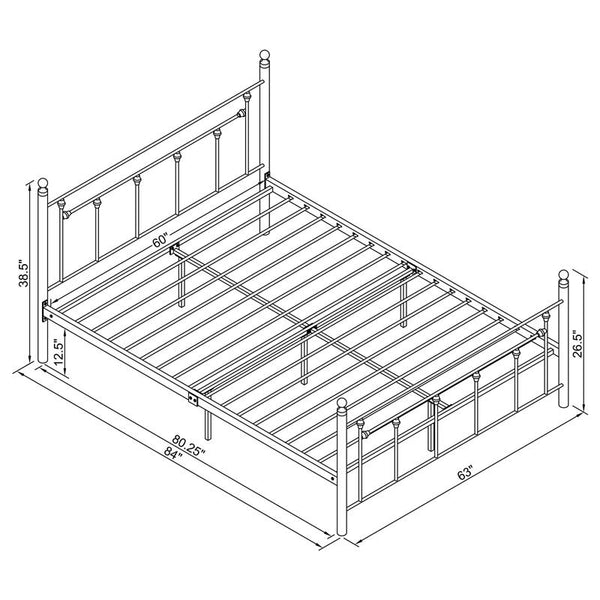 Canon Metal Queen Open Frame Bed White - 422736Q