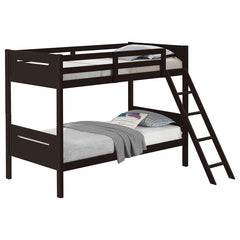 Littleton Wood Twin Over Twin Bunk Bed Espresso - 405051BRN