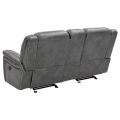 Conrad Upholstered Padded Arm Glider Loveseat Grey - 650355