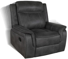 Lawrence Upholstered Padded Arm Glider Recliner Charcoal - 603506