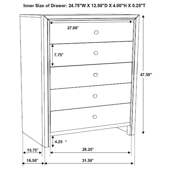Serenity 5-piece Twin Bedroom Set Mod Grey - 215841T-S5