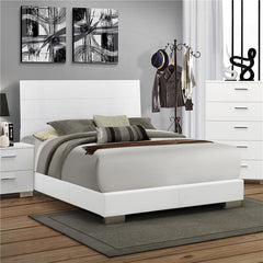 Felicity Wood Eastern King Panel Bed White High Gloss - 203501KE