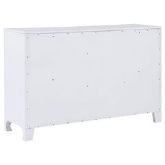 Anastasia 4-piece Eastern King Bedroom Set Pearl White - 224751KE-S4