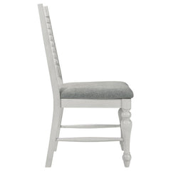 Aventine Ladder Back Dining Side Chair with Upholstered Seat Vintage Chalk and Grey (Set of 2) - 108242