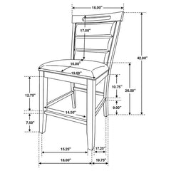 Prentiss 5-piece Rectangular Counter Height Dining Set with Butterfly Leaf Cappuccino - 193108-S7