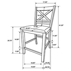 Hollis 5-piece Rectangular Counter Height Dining Set Brown and White - 122248-S5