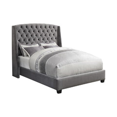 Pissarro Upholstered Queen Wingback Bed Grey - 300515Q