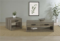 Felix 2-drawer Engineered Wood Coffee Table Grey Driftwood - 707728