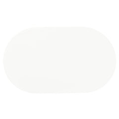 Retro Oval Dining Table Glossy White and Chrome - 2065