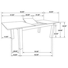 Jakob 7-piece Rectangular Dining Set Grey and Black - 115131-S7