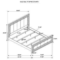Leighton Wood Eastern King Panel Bed Metallic Mercury - 204921KE