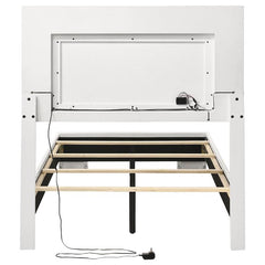 Felicity Wood Twin LED Panel Bed White High Gloss - 203500T