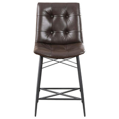 Aiken Upholstered Tufted Counter Height Stools Brown (Set of 2) - 107860