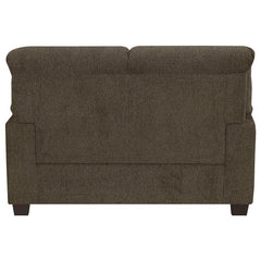 Clementine 3-piece Upholstered Padded Arm Sofa Set Brown - 506571-S3