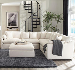 Hobson Square Upholstered Ottoman Ivory - 551453