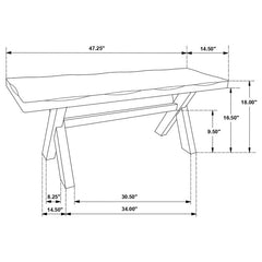 Alston X-shaped Dining Bench Knotty Nutmeg - 106383