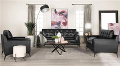 Moira Upholstered Wedge Arm Tufted Sofa Black - 511131