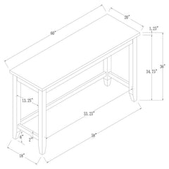 Toby Rectangular Marble Top Counter Height Table Espresso and White - 115528