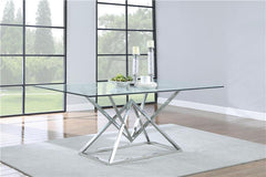 Beaufort Rectangle Glass Top Dining Table Chrome - 109451