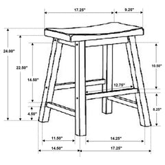 Durant Wooden Counter Height Stools Black (Set of 2) - 180019