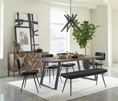 Misty Sled Leg Dining Table Grey Sheesham and Gunmetal - 110681