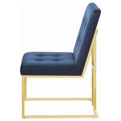 Cisco Tufted Back Side Chairs Ink Blue (Set of 2) - 192493