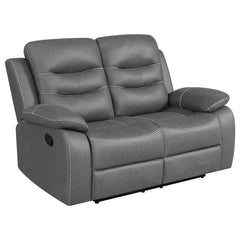 Nova 2-piece Upholstered Padded Arm Sofa Set Dark Grey - 602531-S2