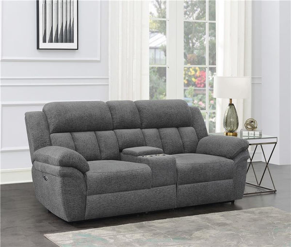 Bahrain Upholstered Power Loveseat Charcoal - 609542P