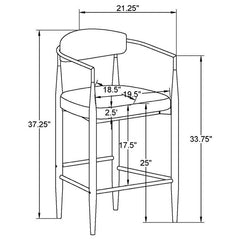 Tina Metal Counter Height Bar Stool with Upholstered Back and Seat Green (Set of 2) - 121185
