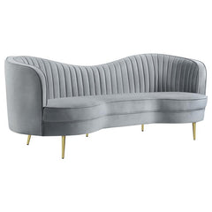 Sophia Upholstered Channel Tufted Sofa Grey - 506864
