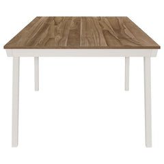 Nogales 7-piece Rectangular Dining Table Set Natural Acacia and Off White - 122301-S7