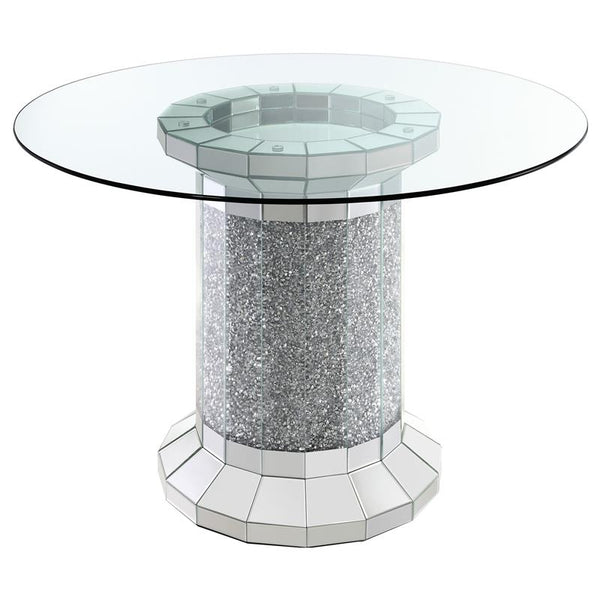 Ellie Pedestal Round Glass Top Counter Height Table Mirror - 115558