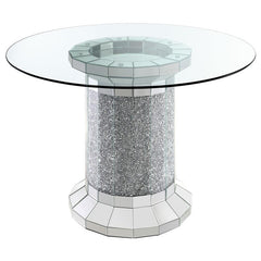 Ellie Pedestal Round Glass Top Counter Height Table Mirror - 115558