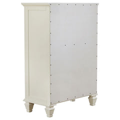 Sandy Beach 5-piece Eastern King Bedroom Set Cream White - 201309KE-S5
