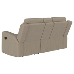 Brentwood 3-piece Upholstered Reclining Sofa Set Taupe - 610281-S3