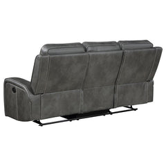 Raelynn 3-piece Upholstered Reclining Sofa Set Grey - 603191-S3