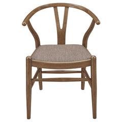 Dinah Danish Y-Shaped Back Wishbone Dining Side Chair Walnut and Brown (Set of 2) - 108472