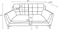 Moira 2-piece Upholstered Wedge Arm Tufted Sofa Set Black - 511131-S2