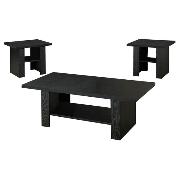 Rodez 3-piece Engineered Wood Coffee Table Set Black Oak - 700345