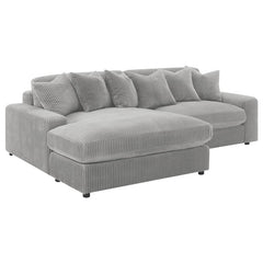 Blaine Upholstered Reversible Chaise Sectional Sofa Fog - 509900