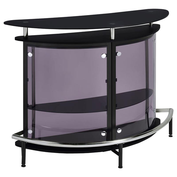 Amarillo 2-tier Bar Unit Black and Chrome - 101065