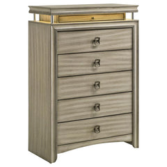 Giselle 5-piece Queen Bedroom Set Rustic Beige - 224391Q-S5