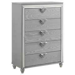 Veronica 5-drawer Bedroom Chest Light Silver - 224725