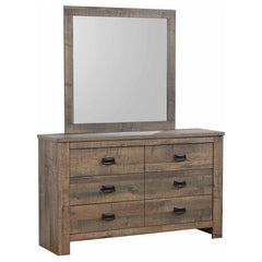 Frederick 6-drawer Dresser with Mirror Weathered Oak - 222963M