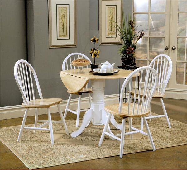 Allison Round 40-inch Drop Leaf Extension Dining Table White - 4241